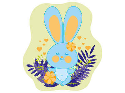 The fabulous rabbit meditates and sends out vibes of love and go animal cartoon cute cute rabbit funny happy hare isolated lotus love meditation pose rabbit relax relaxation sitting spirituality vector yoga zen