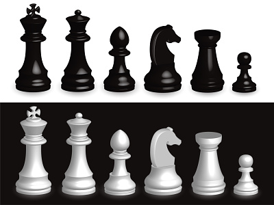 Set of chess pieces 3d. all chess pieces black business checkmate chess chess pieces chess pieces isolated chessboard concept game intelligence isolated piece power succeed success three dimensional victory white win