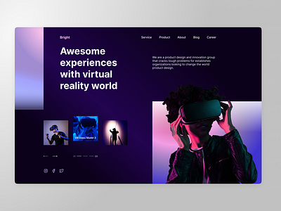 Landing page VR (dark theme)