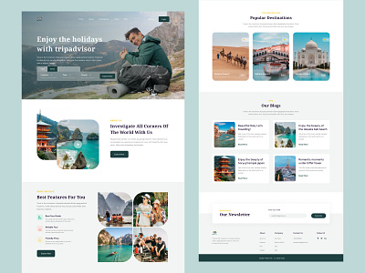 Travelling Services Landing Page Website adventure booking branding clean ui design graphic design landing page minimal outdoor travel travel agency travel booking travel landing page travelling trip ui vacation web design website website design