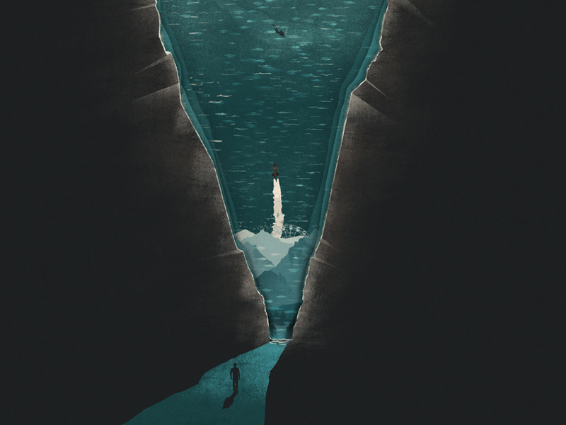 Challenger part 2 - A Swan Song we lost the sea landscapes silhouettes art design illustration