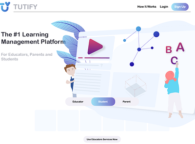 Tutify Courses LMS assets brand identity branding design graphic design illustration landing page logo ui ux vector