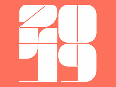 2019 2019 brand coral logo logo design logotype new year numbers pantone pantone2019 type typografy