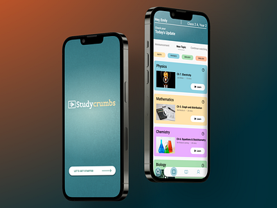 Studycrumbs: Video Learning App mobile ui ux video learning app