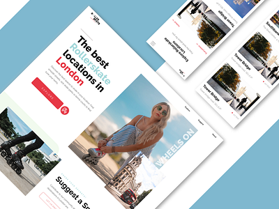 Rollerspots London | Discover the perfect skate location above the fold blue catagories filter iphone iphone mockup landing page london mobile modern rating responsive rollerblade rollerskate skate ui clean web app website