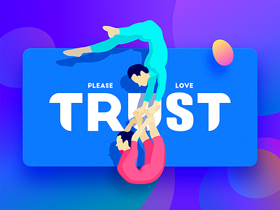 Trust color illustration love please trust