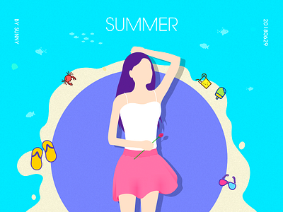 The sunny of Summer color illustration love please summer trust