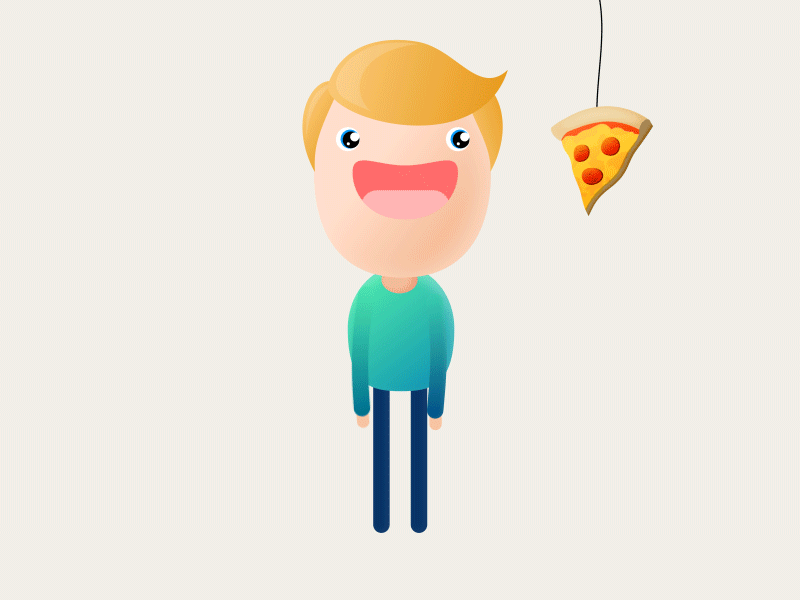 Pizza Man after effects animation guy pizza silly smile
