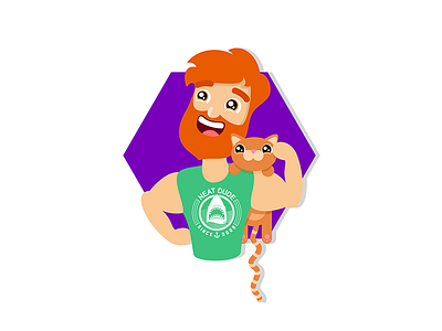 Dude With Kitten cat dude guy kitten neat dude redhead vector