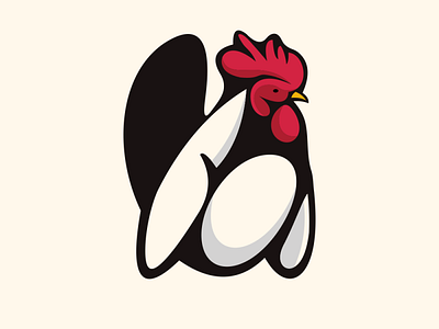 Rooster animation design icon logo minimal