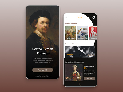 Norton Simon Museum app behance brown design graphic design museum norton simon ui ux