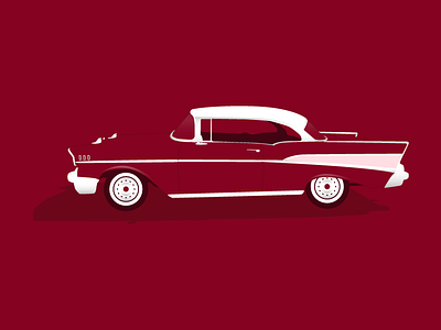 Chevy '57 57 car chevy design flat graphic illustration red vector vectors
