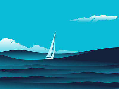 Sailing Ship colors concept contrast design flat gradient illustration sailing sea ship vector