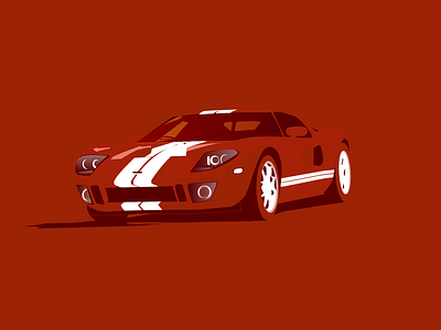 GT design flat ford graphic gt illustration red vector vectors