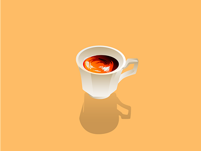 Hot Coffee bold coffee colors concept contrast cup design graphic hot illustration lava vector