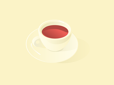 Red tea cup design flat graphic illustration tea vectors