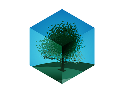 The last tree cube illustration tree vector