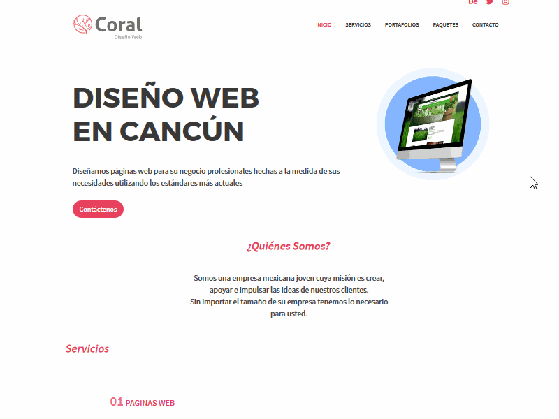 Coral web page