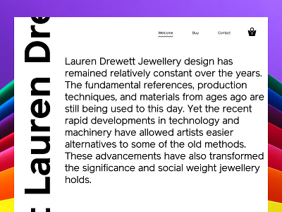 Site Concept - Lauren Drewett Jewellery cart clean creative melbourne simple site