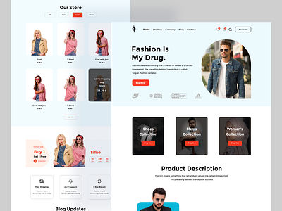 Fashion landing page clothes design e commerce ecommerce editorial fashion fashion store grid landing page lookbook online shop shop store typography ui uiux ux web design website