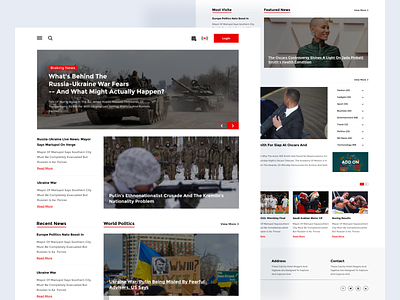 News Reporting Page article blog clean design graphic design homepage journalist landing page media news newsfeed newspaper press product design reading typography ui ux wbsite design web design