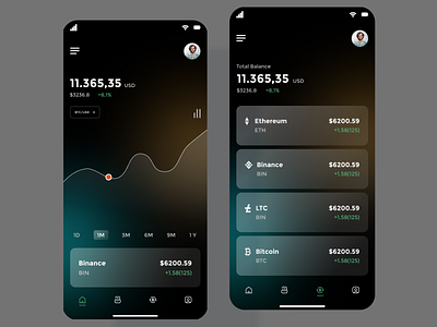 Crypto Exchange App Concept app app design app ui bitcoin concept crypto crypto app crypto wallet cryptocurrency dark theme design ethereum financial app interface mobile mobile app mobile ui ui user interface ux