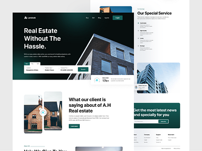 Real Estate Landing Page agency apartment building clean design home homepage house landing page properties property real estate real estate agency realtor rent residence ui ux web design website