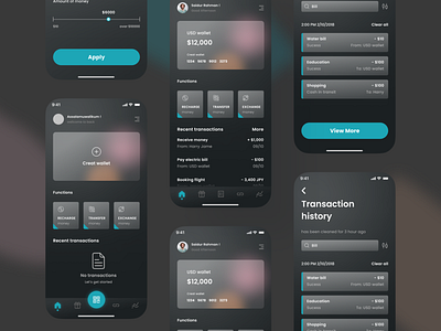 Finance mobile app {Dark Version) animation application design banking bitcoin crypto exchange finance fintech ios app design mobile app mobile app design mobile app screens mobile ui mobileappdesign money transfer app product design ui uiux user interface design ux