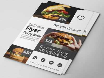 Delicious Food Flyer Template sandwich