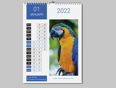 Calendar 2022 2022 2022 calendar birds blue business calendar clean color date design minimal minimalist months new year orange red simple template wall calendar week