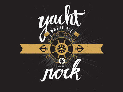 Indiana City Beer Branding - Yacht Rock branding brush type illustration logo