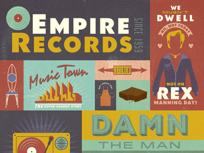 Empire Records Tribute Poster icon illustration