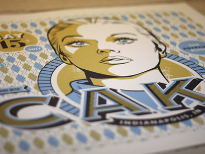 Cake Gig poster band gig poster illustration typography screen print