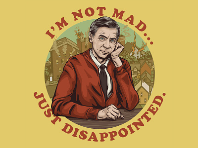 Disappointed Neighbor 2020 illustration mr rogers neighbor neighborhood neighbors portrait poster print tie town tv