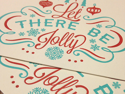 Let There Be Jolly - Letterpressed Card christmas letterpress snow