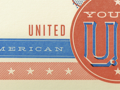 You're U.S. Letterpress 2 design letterpress patriot pride typography
