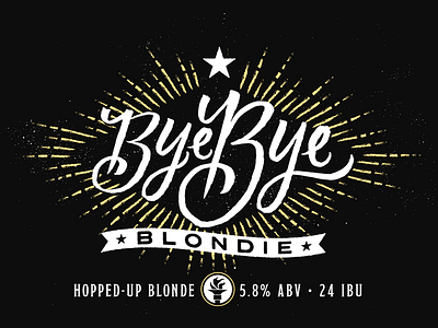 Bye Bye Blondie Beer Brand beer branding hand lettering script