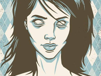 New Art Print comic face girl latin portrait