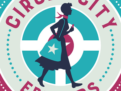 Circle City Errands branding icon illustration indianapolis indy retro silhouette woman