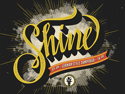 Indiana City Beer Brand - Shine ale beer branding brewing brush lettering craft beer german indiana indianapolis indy lettering script