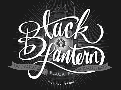 Indiana City Beer Brand - Black Lantern beer branding brewing lantern lettering script