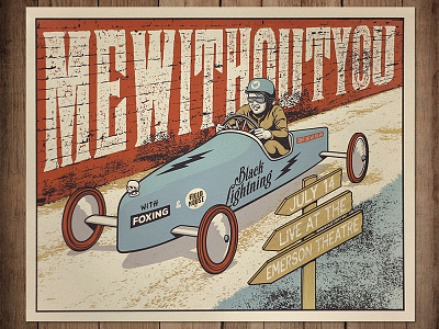 MeWithoutYou Gig Poster gig poster illustration kid racing soap box derby