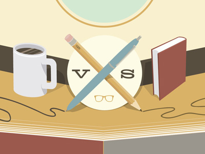 Coffee vs. Books doodles illustration shading