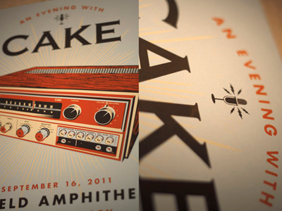 CAKE - Portland - Gig Poster gig poster screen print stereo