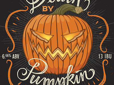 Indiana City Beer Brand - Death By Pumpkin - 2016 Update beer brand fall hand lettering illustration jack o lantern lettering packaging pumpkin script