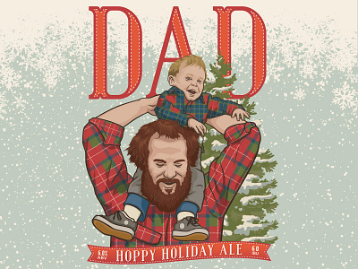 Rhinegeist - Dad 2017 beer brewing christmas craft beer dad father son holiday illustration label piggyback plaid portrait