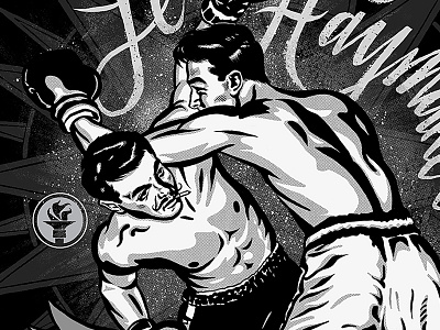 Le Haymaker - Indiana City Brewing Label beer black and white boxer boxing craft beer french illustration label lettering packaging