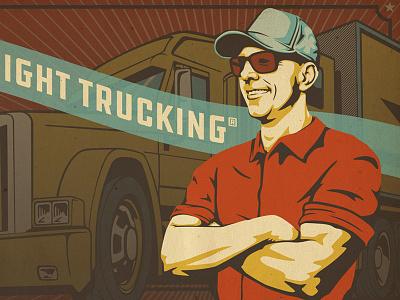 Trucker Illustration illustration portrait trucking vintage