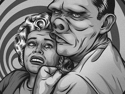 Eye of the Beholder doctor freak illustration portrait twilight zone