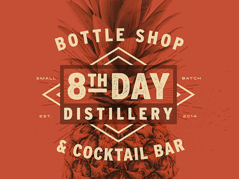 8th Day Distillery - Branding / Photography / Social Promo branding cocktail distillery distressed liquor mural photography social tasting room